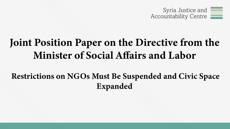 Joint Position Paper on the Directive from the Minister of Social Affairs and Labor