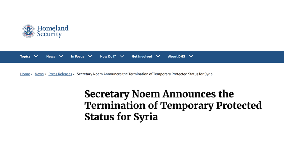 TPS Termination for Syrians: A Call for a Six-Month Extension Amid Ongoing Instability